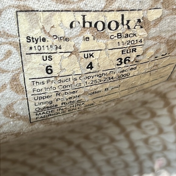 Chooka Women’s Black Pineapple Topic Rubber Rain Boots Size 6 - Picture 11 of 17